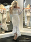 De sereia de cadarço de vindima de ombro casamento barato veste-se online, vestidos de casamento de mangas longos, WD431