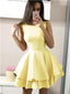 Simple Scoop Yellow Simple Φτηνά Κοντά Φορέματα Homecoming Online, Φτηνά Κοντά Φορέματα Prom, CM823